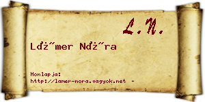 Lámer Nóra névjegykártya