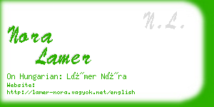 nora lamer business card